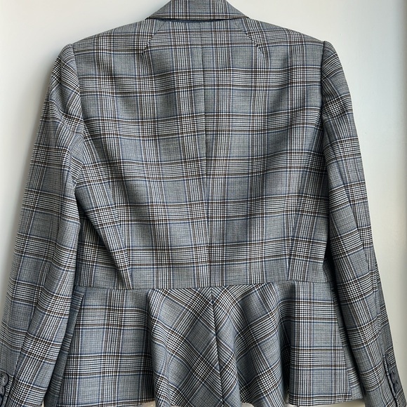 REBECCA TAYLOR Plaid Wool Blend Peplum Blazer - Picture 11 of 16